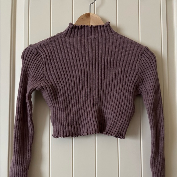 Mauve Ribbed Knit Top - Picture 2 of 3
